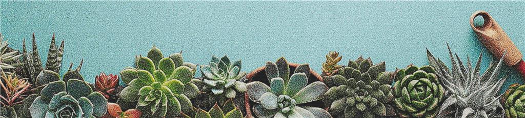 Row Of Succulents - X Squared Cross Stitch
