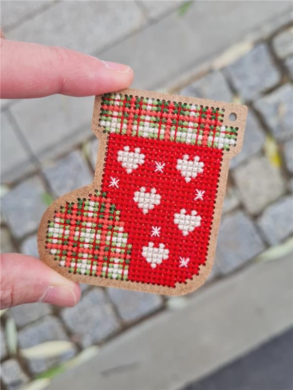 Christmas Sock - Cute Embroidery by Kate