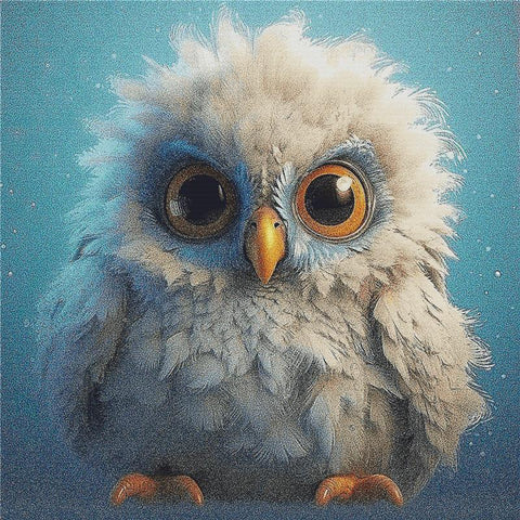 Cute Owl With Big Eyes - X Squared Cross Stitch