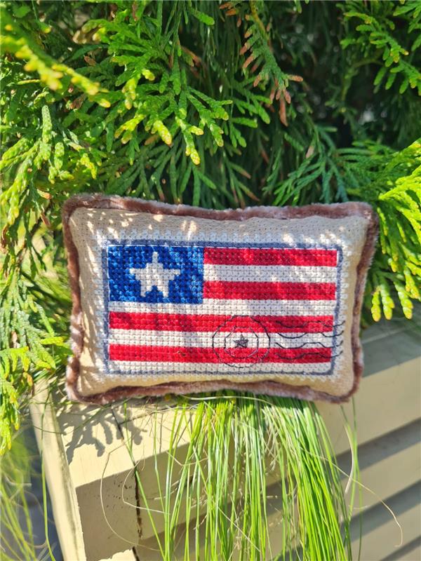 Patriotic Postage Stamp - Cute Embroidery by Kate