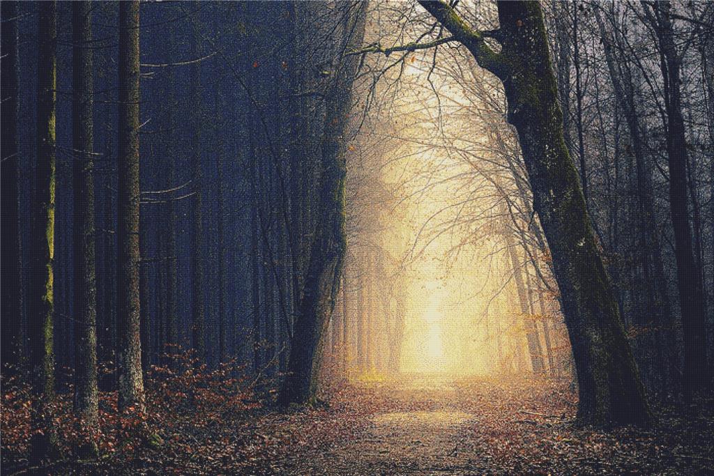 Golden Forest Pathway - X Squared Cross Stitch