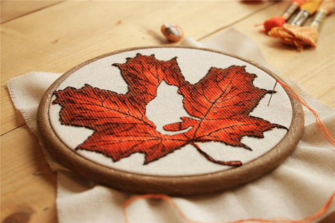 Autumn Silhouette - Cute Embroidery by Kate