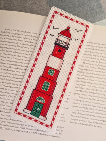 Red Lighthouse - Cute Embroidery by Kate