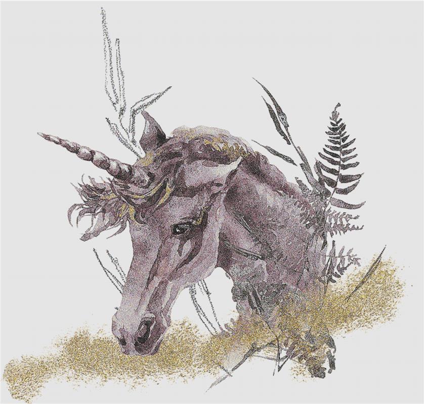 Purple Unicorn - X Squared Cross Stitch