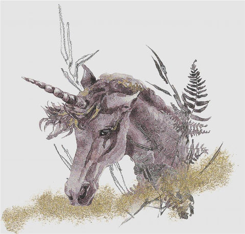 Purple Unicorn - X Squared Cross Stitch