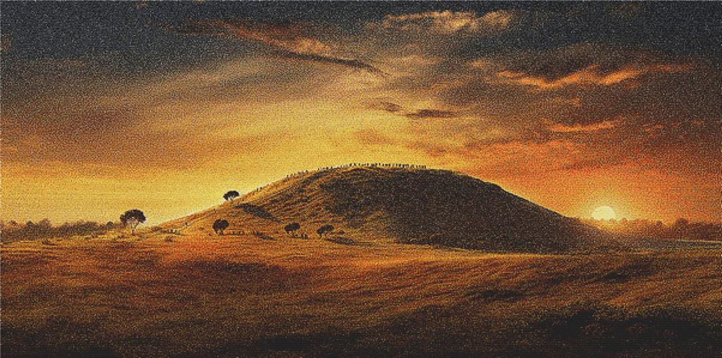 Sunset Behind A Hill - X Squared Cross Stitch