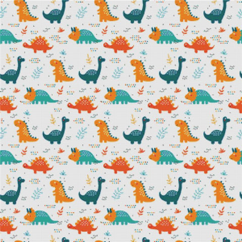 Dinosaur Tile - X Squared Cross Stitch
