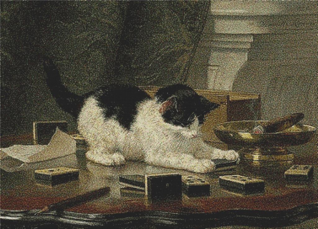 Kitten Playing - X Squared Cross Stitch