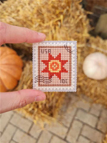 Star Postage Stamp - Cute Embroidery by Kate