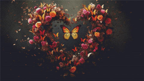 Butterfly With Love Heart - X Squared Cross Stitch