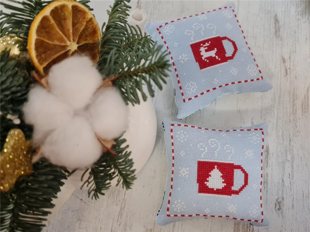 Christmas Mugs - Cute Embroidery by Kate