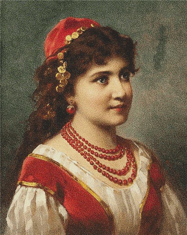 Portrait Of A Turkish Girl - X Squared Cross Stitch