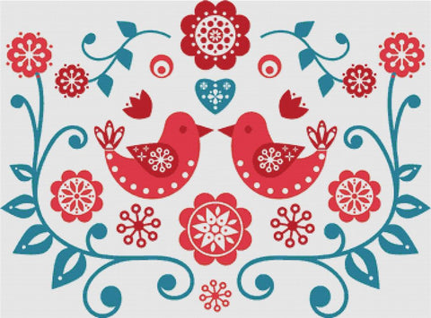 Scandinavian Folk Art - X Squared Cross Stitch
