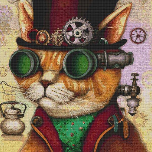 Steampunk Cat - White Willow Stitching