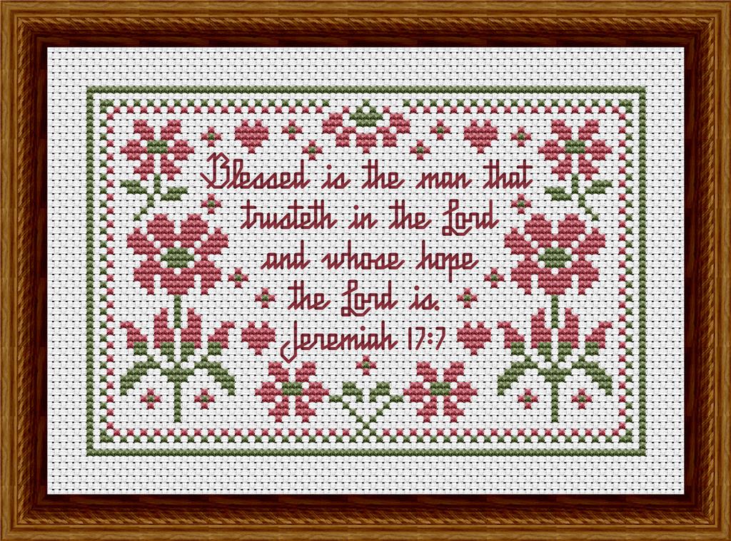 Bible Verse Pattern: Whose Hope The Lord Is: Jeremiah 17:7 - Happiness Is  HeartMade