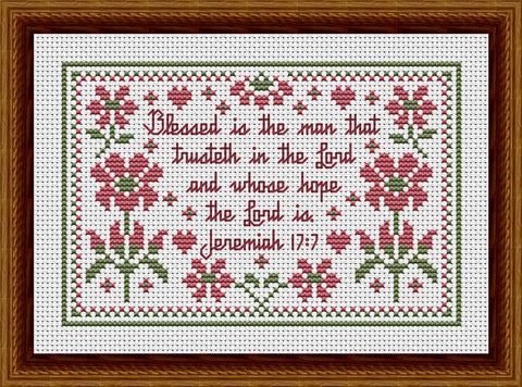 Bible Verse Pattern: Whose Hope The Lord Is: Jeremiah 17:7 - Happiness Is  HeartMade