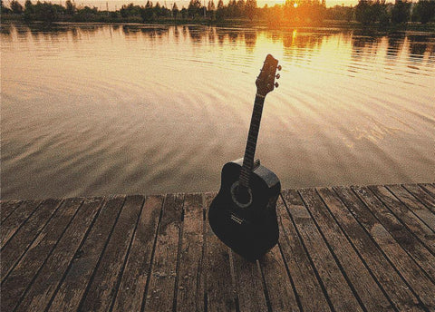 Guitar On A Pier - X Squared Cross Stitch