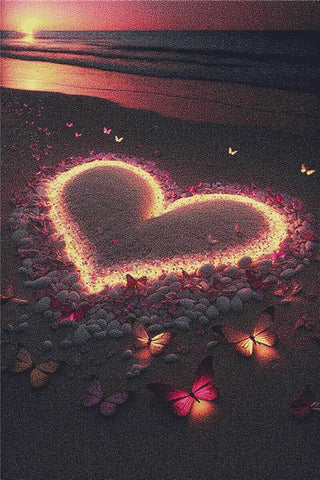 Butterfly Heart On The Beach - X Squared Cross Stitch