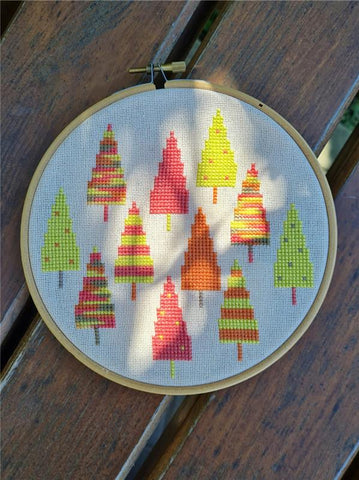 Autumn Trees - Cute Embroidery by Kate