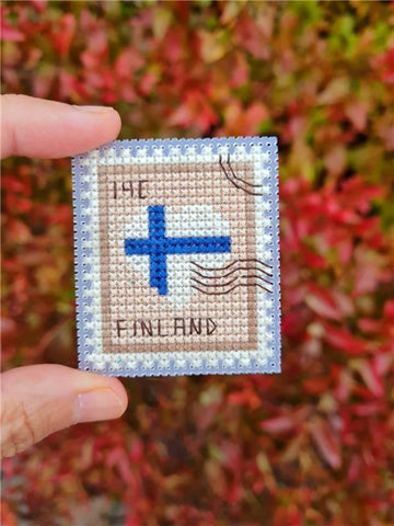 Finland Postage Stamp - Cute Embroidery by Kate