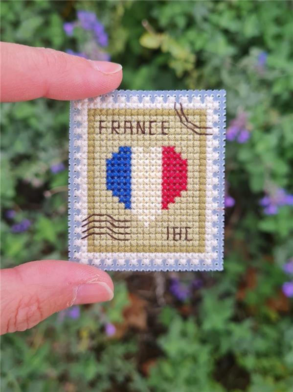 France Postage Stamp - Cute Embroidery by Kate