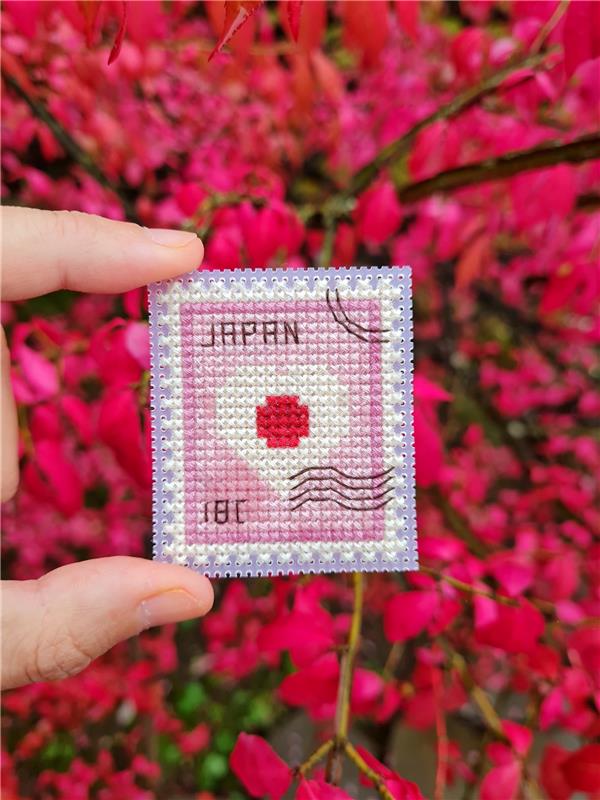 Japan Postage Stamp - Cute Embroidery by Kate