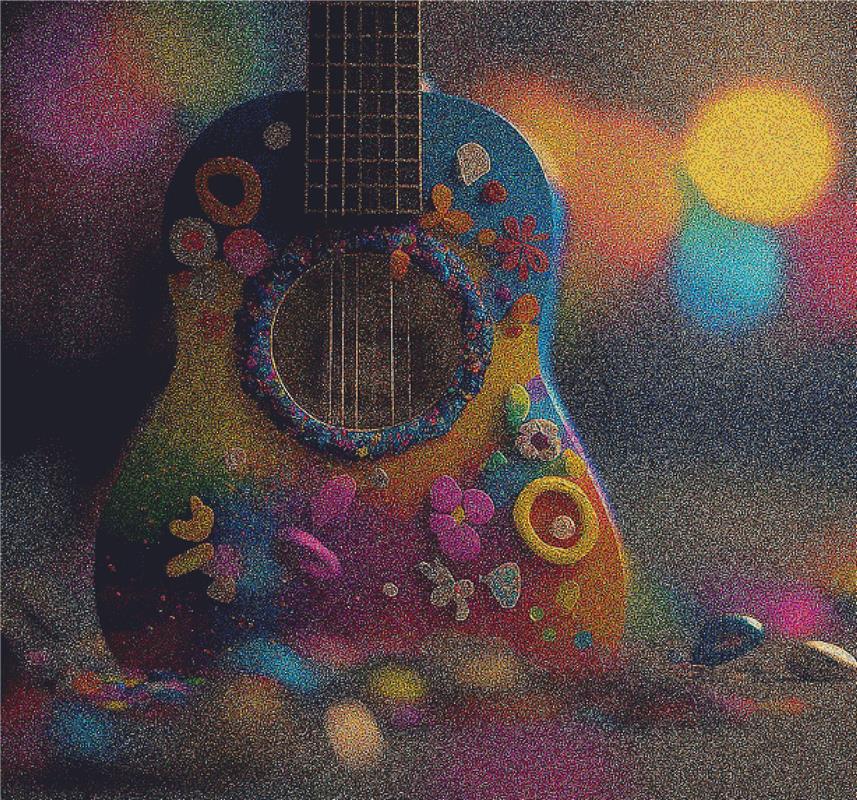 Colourful Guitar - X Squared Cross Stitch