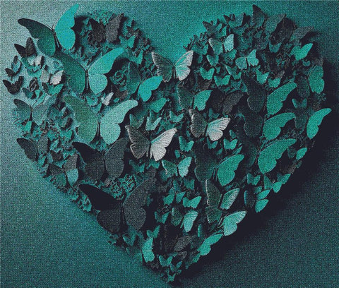 Paper Butterfly Heart II - X Squared Cross Stitch