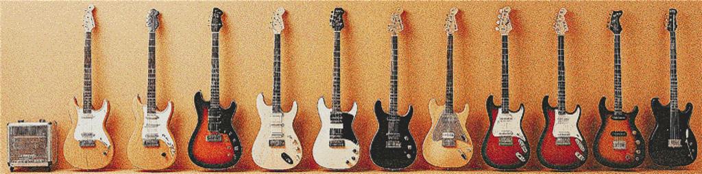 Row Of Electric Guitars - X Squared Cross Stitch