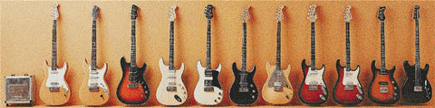 Row Of Electric Guitars - X Squared Cross Stitch