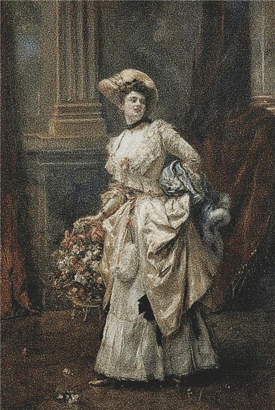 Lady With Flowers - X Squared Cross Stitch