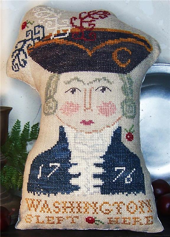 George Washington Pillow - Miss Prim Cross Stitch