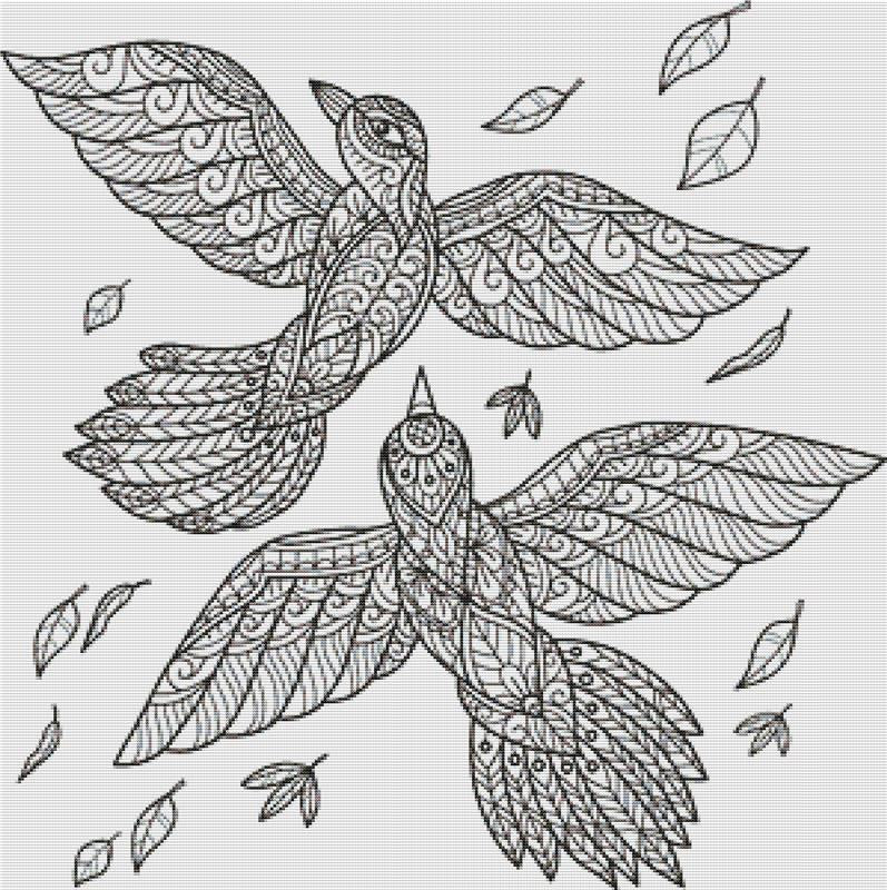 Two Birds - X Squared Cross Stitch