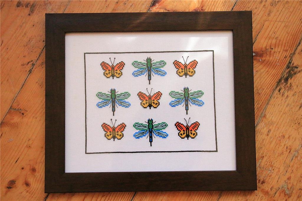 Butterflies And Dragonflies - Cute Embroidery by Kate