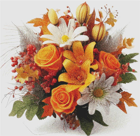 Autumn Flowers - X Squared Cross Stitch