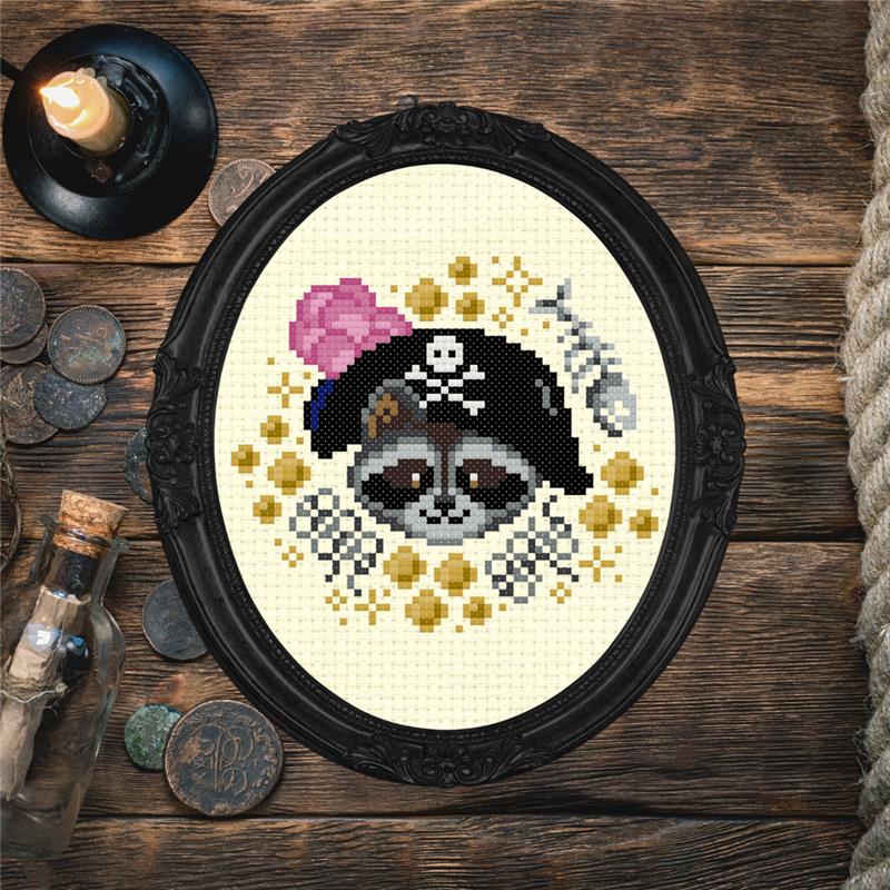 Pirate Racoon - StitchSprout Cross Stitch