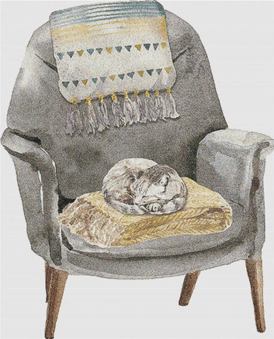 Cat Sleeping On A Chair - X Squared Cross Stitch