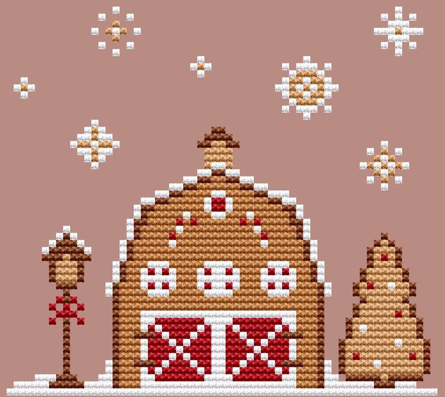 Gingerbread Farmhouse - Cute Embroidery by Kate