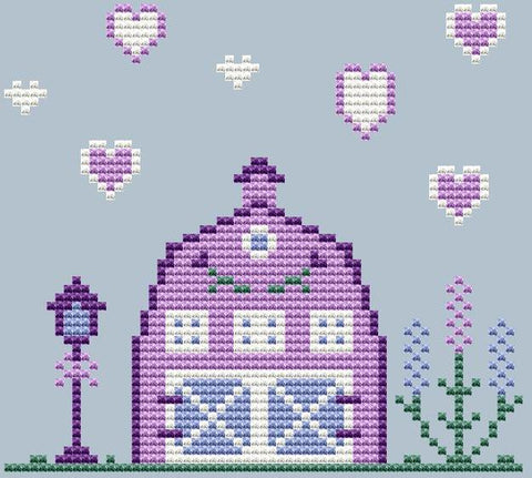 Lavender Farm - Cute Embroidery by Kate