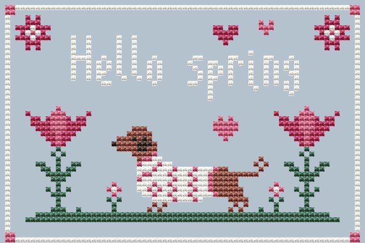Hello Spring - Cute Embroidery by Kate