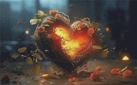 Fiery Heart - X Squared Cross Stitch