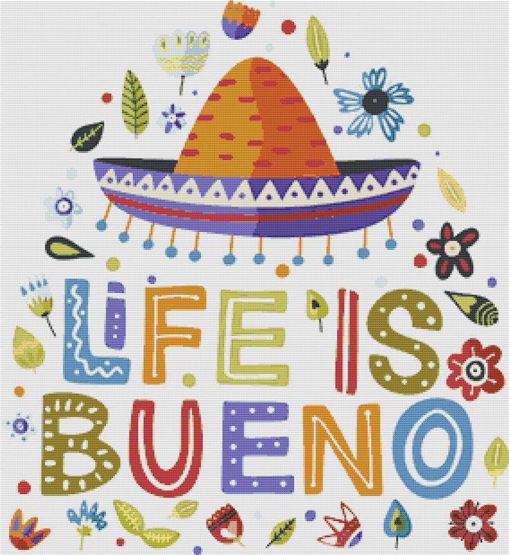Life Is Bueno - X Squared Cross Stitch