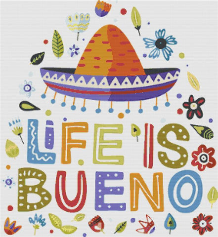 Life Is Bueno - X Squared Cross Stitch