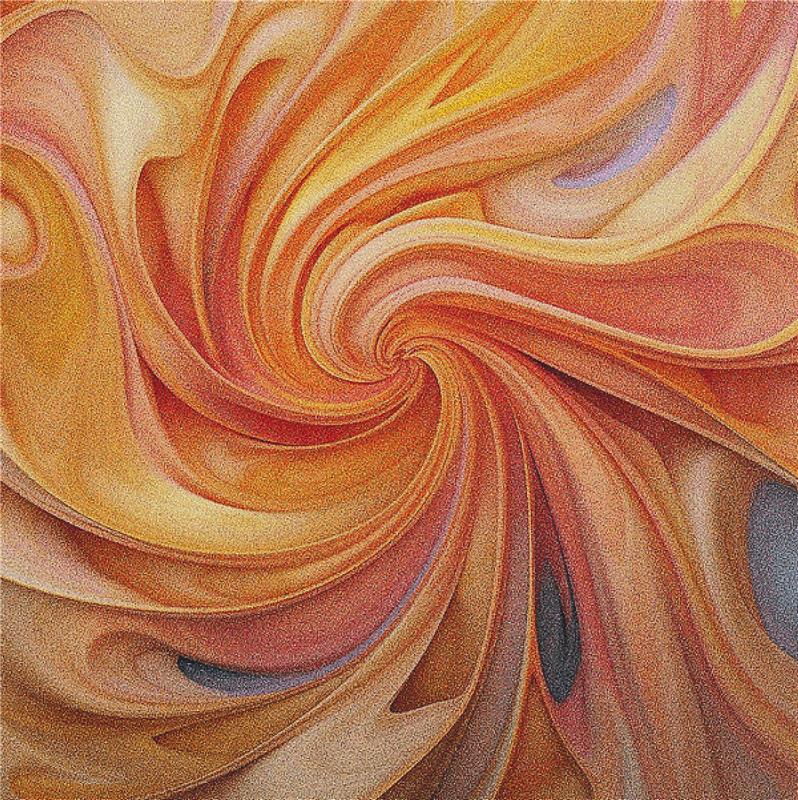 Peachy Abstract Swirl - X Squared Cross Stitch
