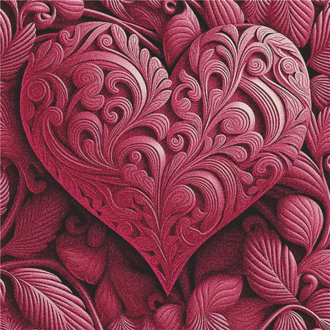 Abstract Pink Heart - X Squared Cross Stitch