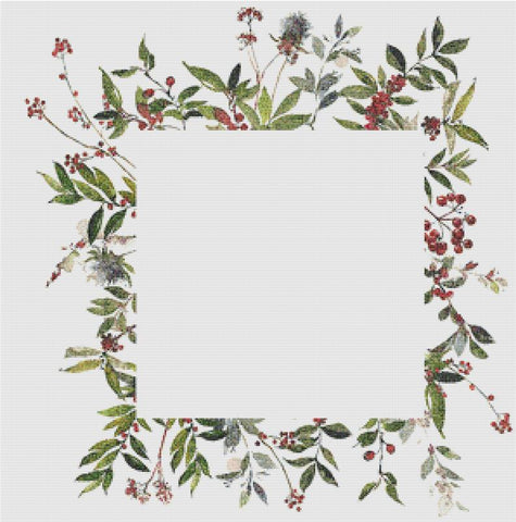 Winter Berry Frame I - X Squared Cross Stitch