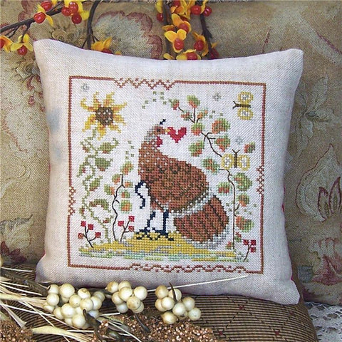 Turkey Love Pillow - Miss Prim Cross Stitch