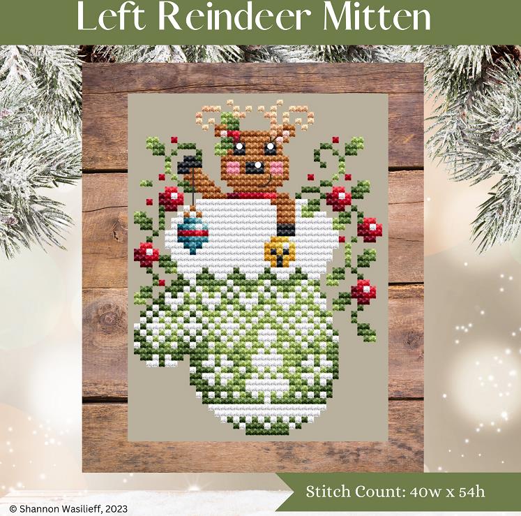 Left Reindeer Mitten - Shannon Christine Designs