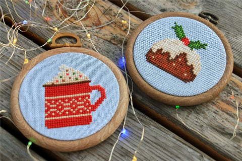 Cacao Mug & Pudding - Cute Embroidery by Kate