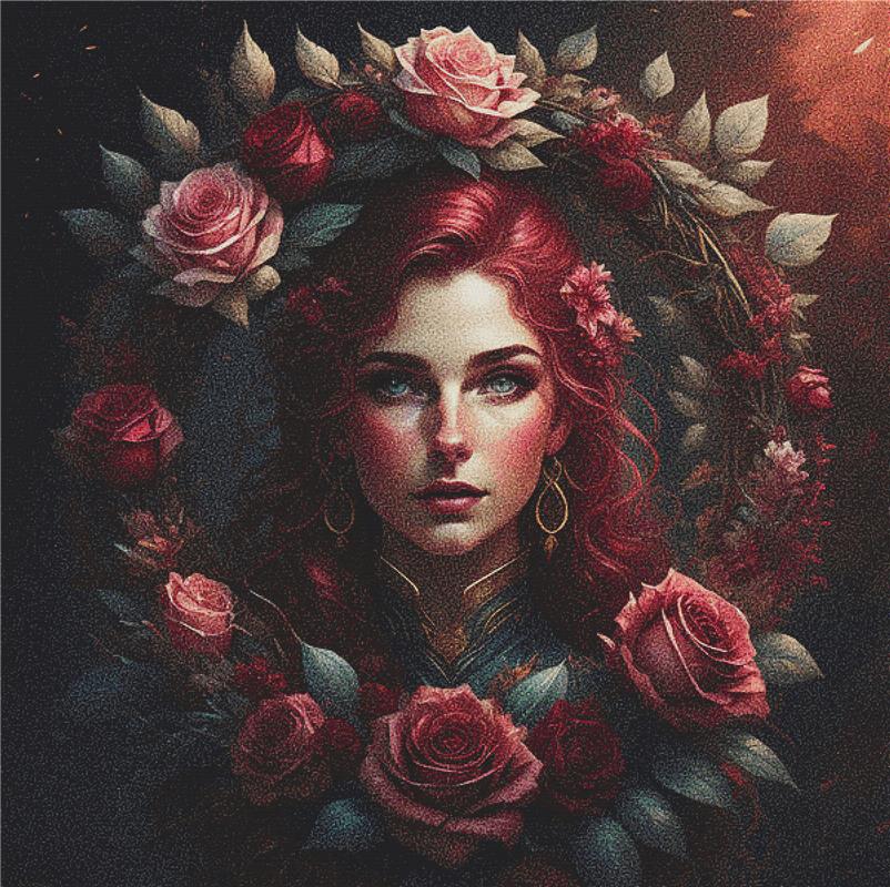 Burgundy And Rose Fairy Princess - X Squared Cross Stitch